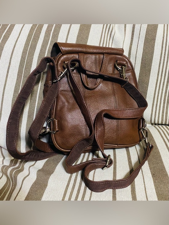 ROMA brown pebbled leather conceal carry travel convertible backpack main image 8